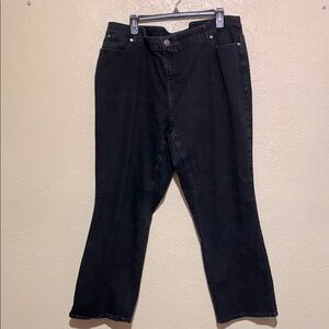 CJ Banks Jeans 20W Black Stretchy Straight 4-Pocket Mid Rise Cotton Rayon